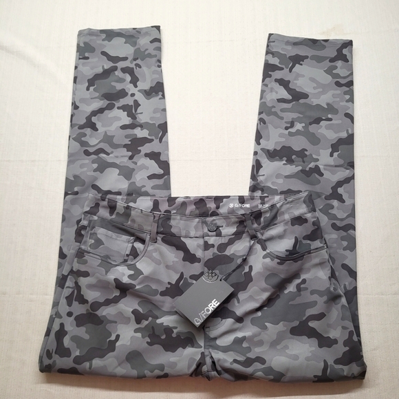 New G Fore Golf Pants Mens 34/31 Stretch Trouser Gray Camo Slim Performance - Picture 1 of 15